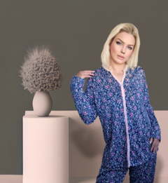 Pijama longo Floral Inverno na internet