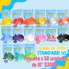 Paquete de globos 10" pop ballon x50uni