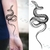 Imagem do Preto grande cobra flor falso tatuagem adesivo para as mulheres dot rosa peônia