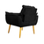 Kit Poltrona Namoradeira com 2 Poltronas Decorativas Charme para Sala e Recepção Suede Preto - comprar online