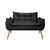 Kit Poltrona Namoradeira com 2 Poltronas Decorativas Charme para Sala e Recepção Suede Preto - comprar online