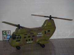 U. S. Marine Corps Boeing Vertol CH-46 Sea Knight Helicóptero Miniatura Funrise Escala 1:130 Anos 1980 Vintage (medidas no anúncio)
