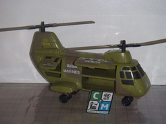 Imagem do U. S. Marine Corps Boeing Vertol CH-46 Sea Knight Helicóptero Miniatura Funrise Escala 1:130 Anos 1980 Vintage (medidas no anúncio)