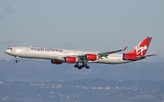 Imagem do Virgin Atlantic Airways Airbus A340-600 Avião Miniatura Herpa Wings Escala 1:500 (medidas e detalhes no anúncio)