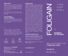 Shampoo Foligain tripla ação com 2% de Trioxidil(8 fl oz) 236ml - Crescimento e rejuvenescimento - Para Mulheres - comprar online