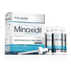 Minoxidil 5% Foligain para Homens - fórmula com baixo teor de álcool - Tratamento para 3 meses