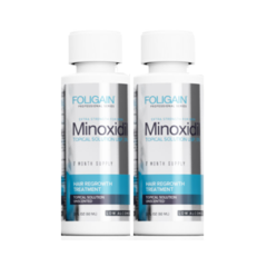 Minoxidil 5% Foligain para Homens - fórmula com baixo teor de álcool - Tratamento para 2 meses