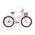 Bicicleta Cairu Genova Aro 26 com Cesta Bagageiro Para-lamas Freios V-Brake Dianteiro e Traseiro Apoio Lateral e Rodas em Alumínio Aero Max Branco/Vermelho.