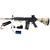 LANCER TACTICAL AEG M4A1 AIRSOFT RIFLE BLACK / TAN COMBO