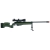 Rifle Sniper Airsoft ARES MSR-009 OD na cor verde oliva com luneta e bipé.