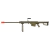 Rifle Sniper Airsoft AEG Snow Wolf SW-02 na cor tan, com cano longo e acessório na parte superior.