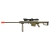 Rifle Sniper Airsoft AEG Snow Wolf SW-02 na cor tan, com luneta e cano longo