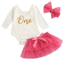 Conjunto tutu one rosa