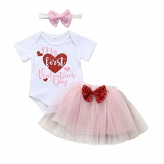 Conjunto tutu my first valentines day