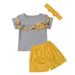 Conjunto gris/ amarillo