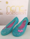 Zapatos plastico glitter azul aqua