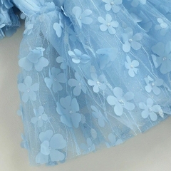 Romper azul flores 3D - NENE Collection