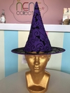 Sombrero brujita morado con murcielago