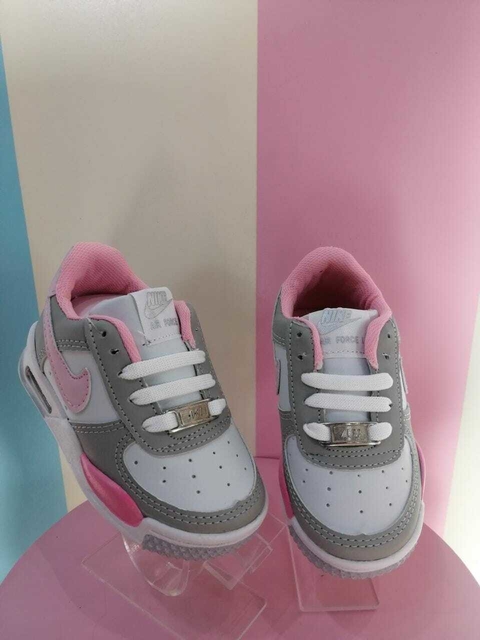 Tenis nike AF1 aire gris blanco rosa