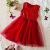 Vestido con tul y lentejuela rojo