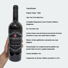 Codici Masserie Dark Blend Puglia (IGT) - Vinho Fino Tinto Meio Seco - 750ml - Itália - comprar online