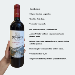 Reserva de Los Andes Tempranillo - Vinho Fino Tinto Seco - 750ml / 2021 / Argentina - comprar online