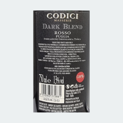 Codici Masserie Dark Blend Puglia (IGT) - Vinho Fino Tinto Meio Seco - 750ml - Itália na internet