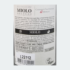 Miolo Seleção Carbenet Sauvignon & Merlot - Vinho Fino Tinto Seco - 750ml / 2021 / Brasil na internet