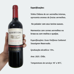 El Enigma de Casablanca Cabernet Sauvignon - Vinho Fino Tinto Meio Seco – Reservado – 750ml / 2021 / Chile - comprar online