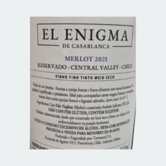 El Enigma de Casablanca Merlot - Vinho Fino Tinto Meio Seco – Reservado – 750ml / 2021 / Chile na internet