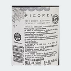 Ricordi Cabernet Sauvignon Roble - Vinho Fino Tinto Seco - 750ml - 2021 / Mendoza-Argentina na internet