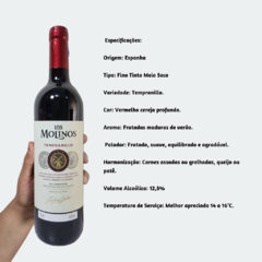 Los Molinos Valdepenas Tempranillo (DOC) - Vinho Fino Tinto Meio Seco - 750ml / Espanha - comprar online