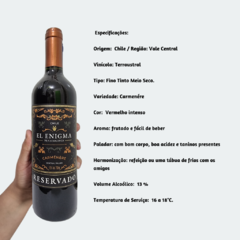 El Enigma de Casablanca Carménère - Vinho Fino Tinto Meio Seco – Reservado – 750ml / 2021 / Chile - comprar online