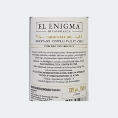 El Enigma de Casablanca Carménère - Vinho Fino Tinto Meio Seco – Reservado – 750ml / 2021 / Chile na internet