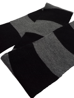 Cachecol Preto e Cinza Infantil - Malauí Tricot