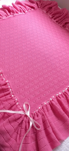 Manta de Bebê Abelhinha Rosa - Malauí Tricot