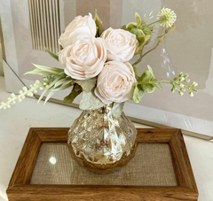 Arranjo Decorativo com Mini Rosas Branca