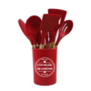 Kit de utensílios de cozinha de silicone 12 peças Vermelho GH413