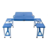 Mesa Dobrável de alumínio azul com 4 banquetas para Camping 83x65x64 Vira maleta GH200 - Globalmix