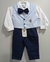 Conjunto Social Calça Colete Gravata Azul e Camisa Branca (3605AZ)