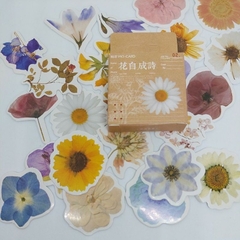 Adesivos decorativos para bujo e scrapbook flores sortidas - Papelaria Artesanal Planos da Cammy