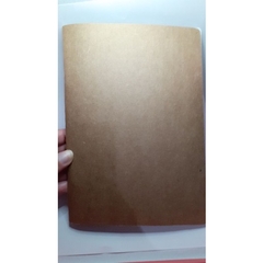 Caderno artesanal grampeado capa kraft A5 - Papelaria Artesanal Planos da Cammy