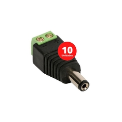10 UNIDADES Plug Jack P4 Macho 2,1x5,5x14mm Conector Com Borne