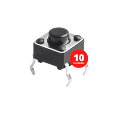 10 UNIDADES Push Button Chave Tactil 4 Pinos 6x6x5mm