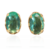 Brinco Oval Verde Paraíba 4x6mm - Banho de Ouro 18K