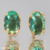 Brinco Oval Verde Paraíba 4x6mm - Banho de Ouro 18K - comprar online