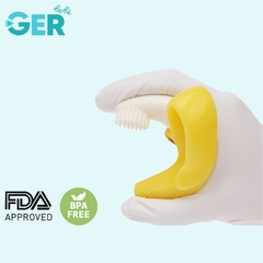 Chupón Fruta Alimentador Push con Sonaja + Cepillo Dental Pediátrico en forma de Banana