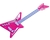 Guitarra Infantil Pedestal Com Microfone Rock Star Rosa Com Som - Original - loja online