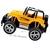 Super Carro Jeep Controle Remoto Bat Recarregável Rally Rodas Altas Borrachas -Amarelo - comprar online