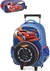 Kit Mochila Rodinha Auto Relevo Azul + Estojo Hot Wheels Infantil Original Licenciado